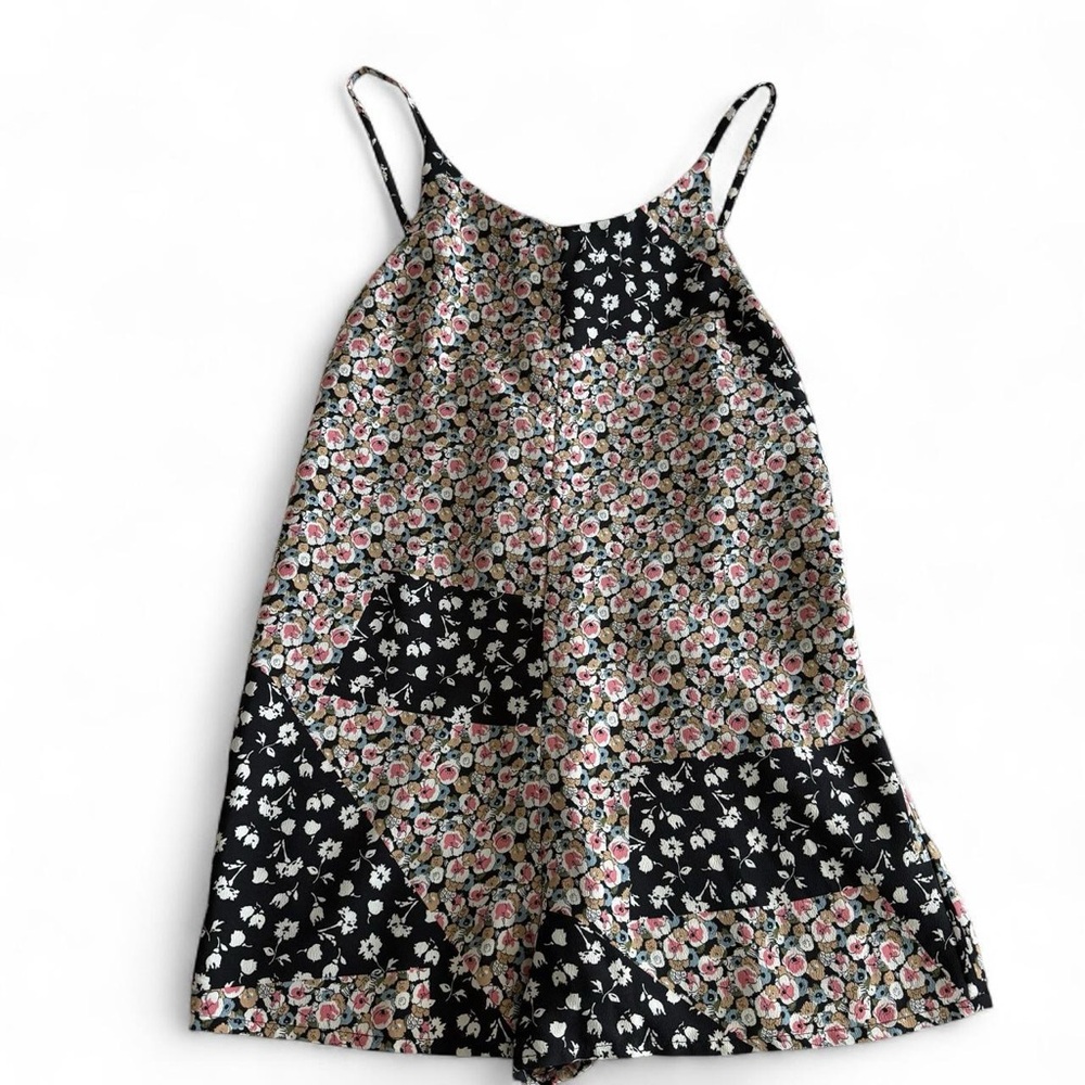 Topshop Floral Print Dress - Black and Pink